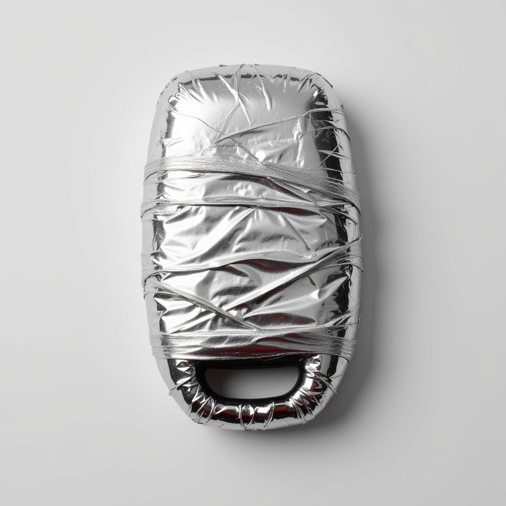 Key Fob Wrapped in Aluminum Foil