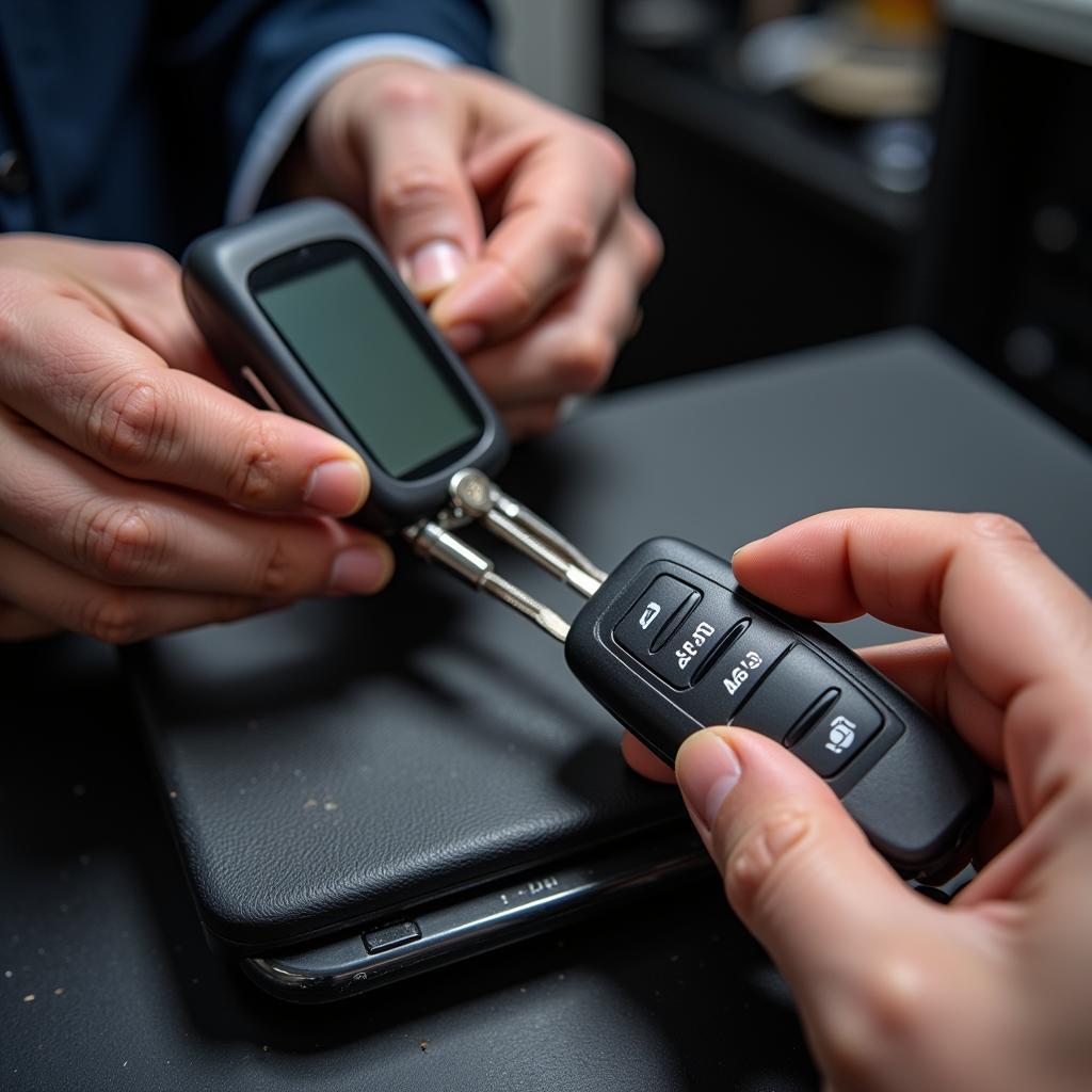 Automotive Locksmith Programming a Car Key Fob