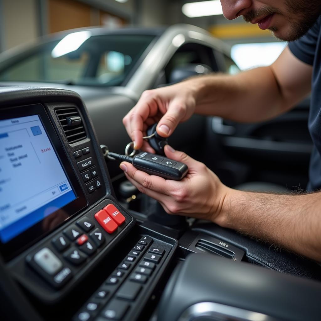 Automotive Locksmith Programming Key Fob for Car