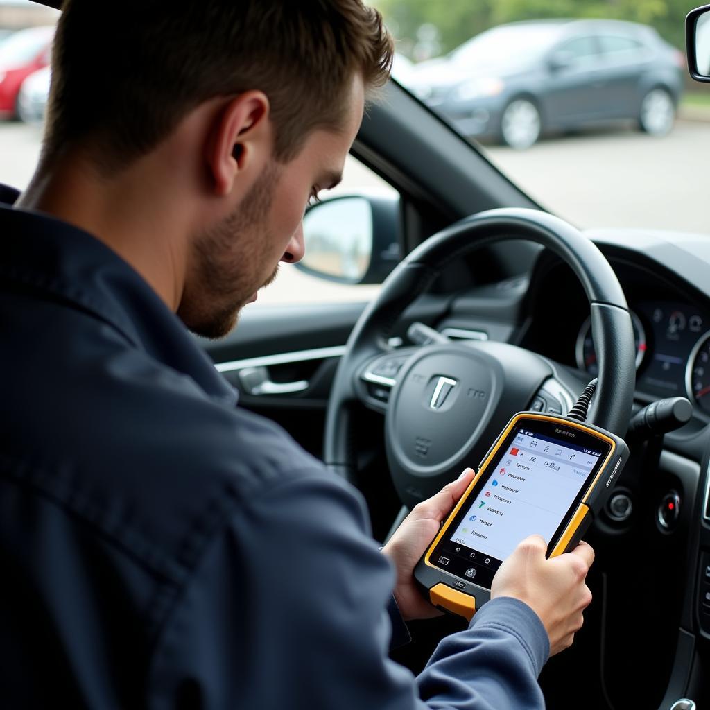 Automotive Locksmith Programming a Key Fob