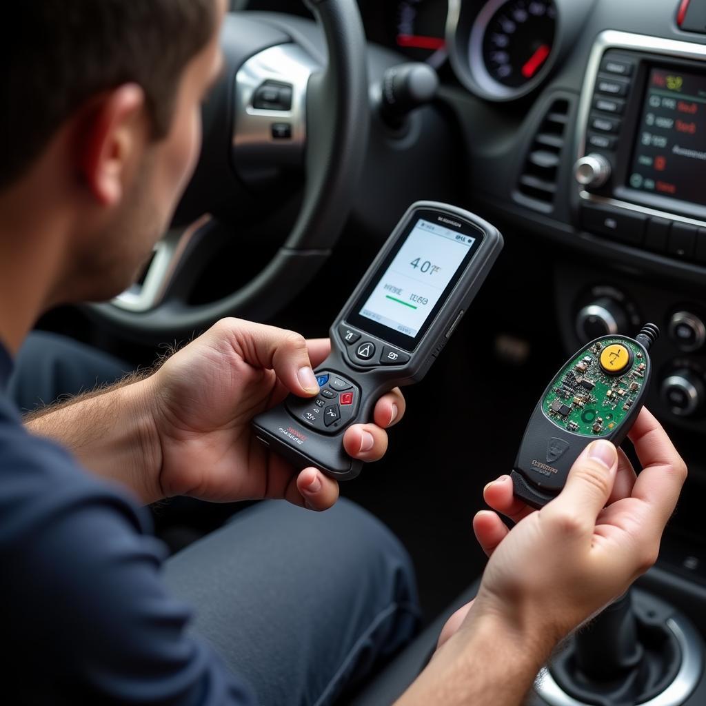 Automotive Locksmith Diagnosing Nissan Juke Key Fob