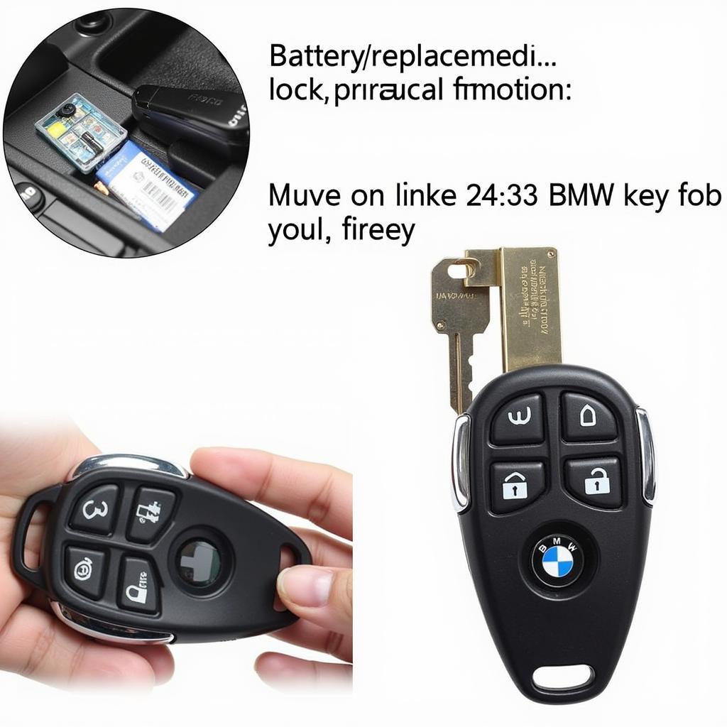 Closed and functional BMW key fob after battery replacement