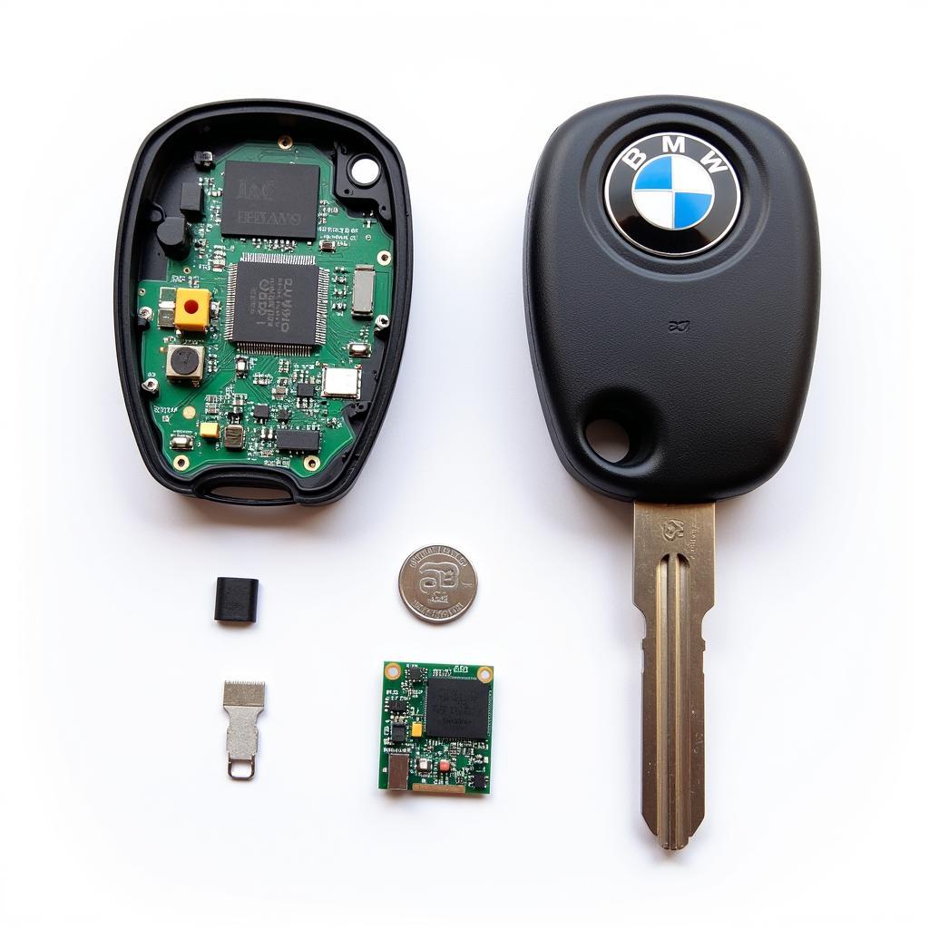 Internal Components of a BMW Key Fob