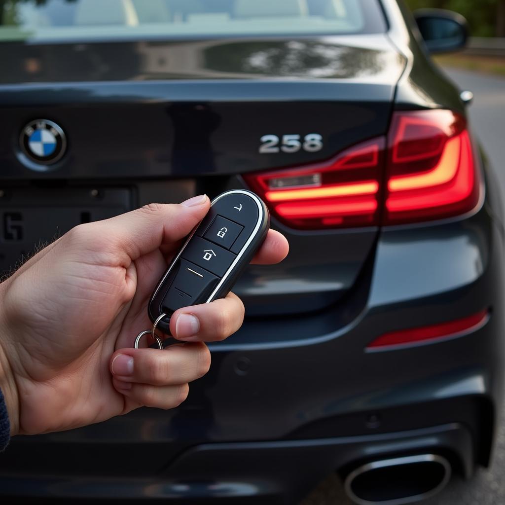 Locking a BMW with the key fob