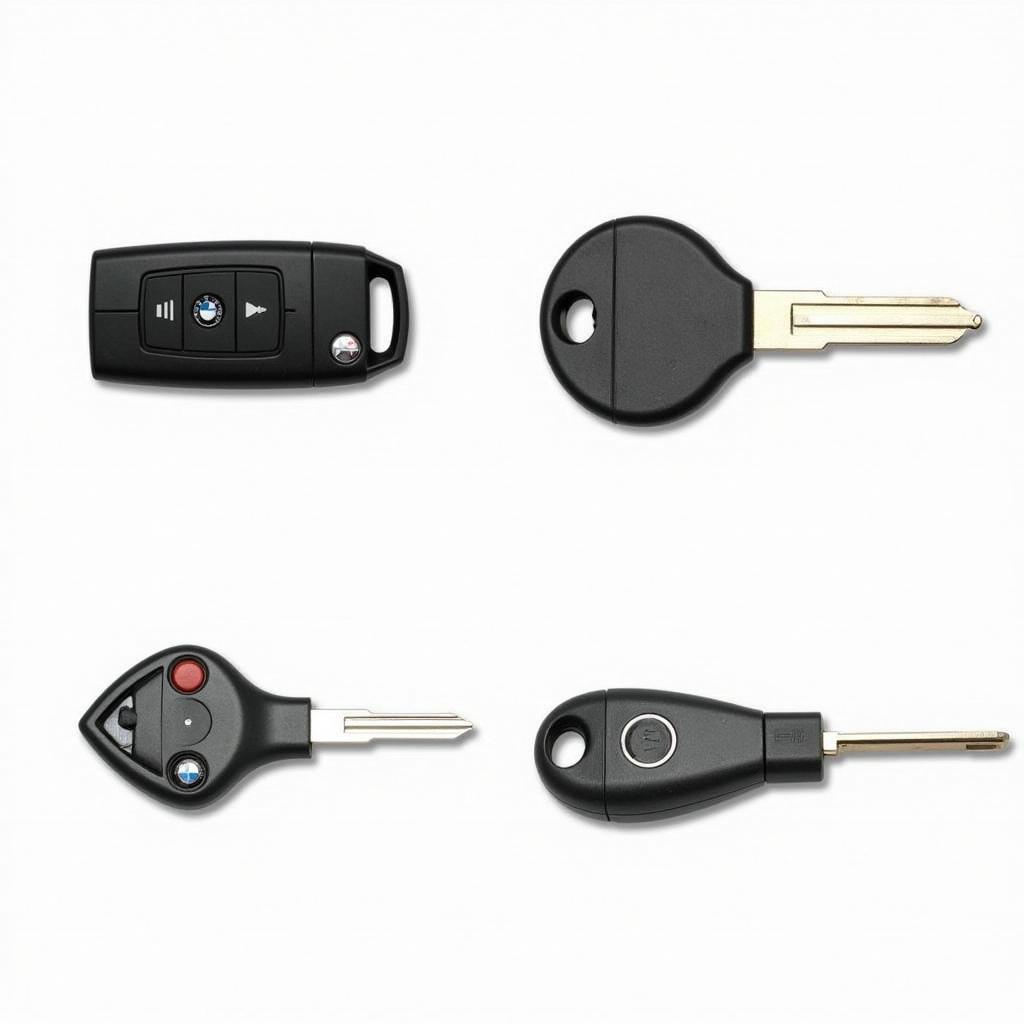 Different types of BMW key fobs from 2009