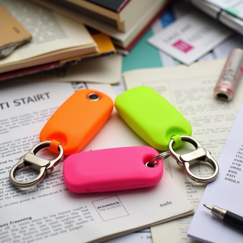 Brightly colored key fob cover helps find lost keys