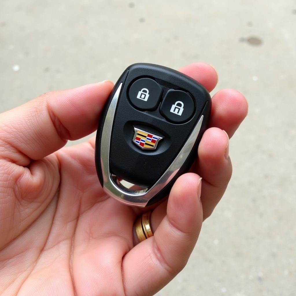 Cadillac CTS Key Fob Held in Hand