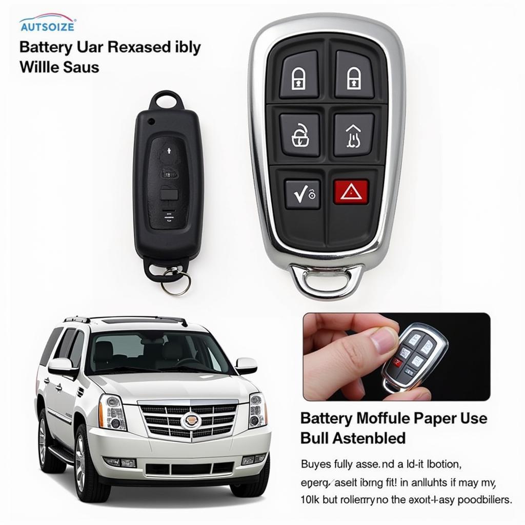 A fully assembled Cadillac Escalade key fob after battery replacement