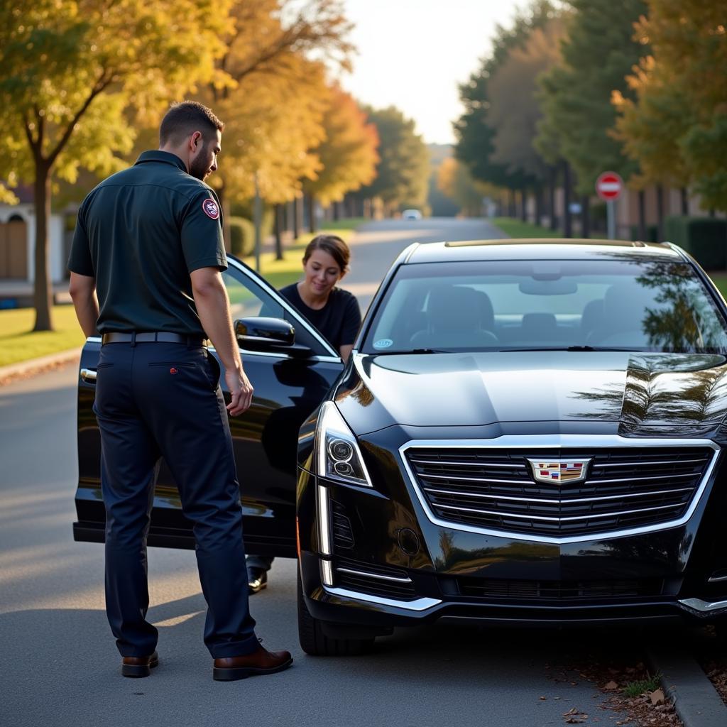 Cadillac Roadside Assistance Helping a Stranded Driver