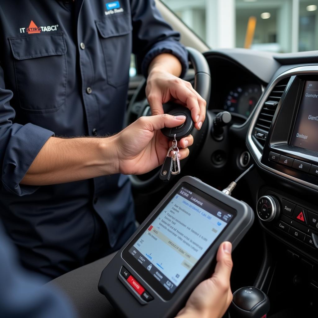 Car Key Being Reprogrammed