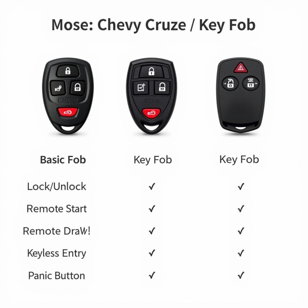 Chevy Cruze Key Fob Types