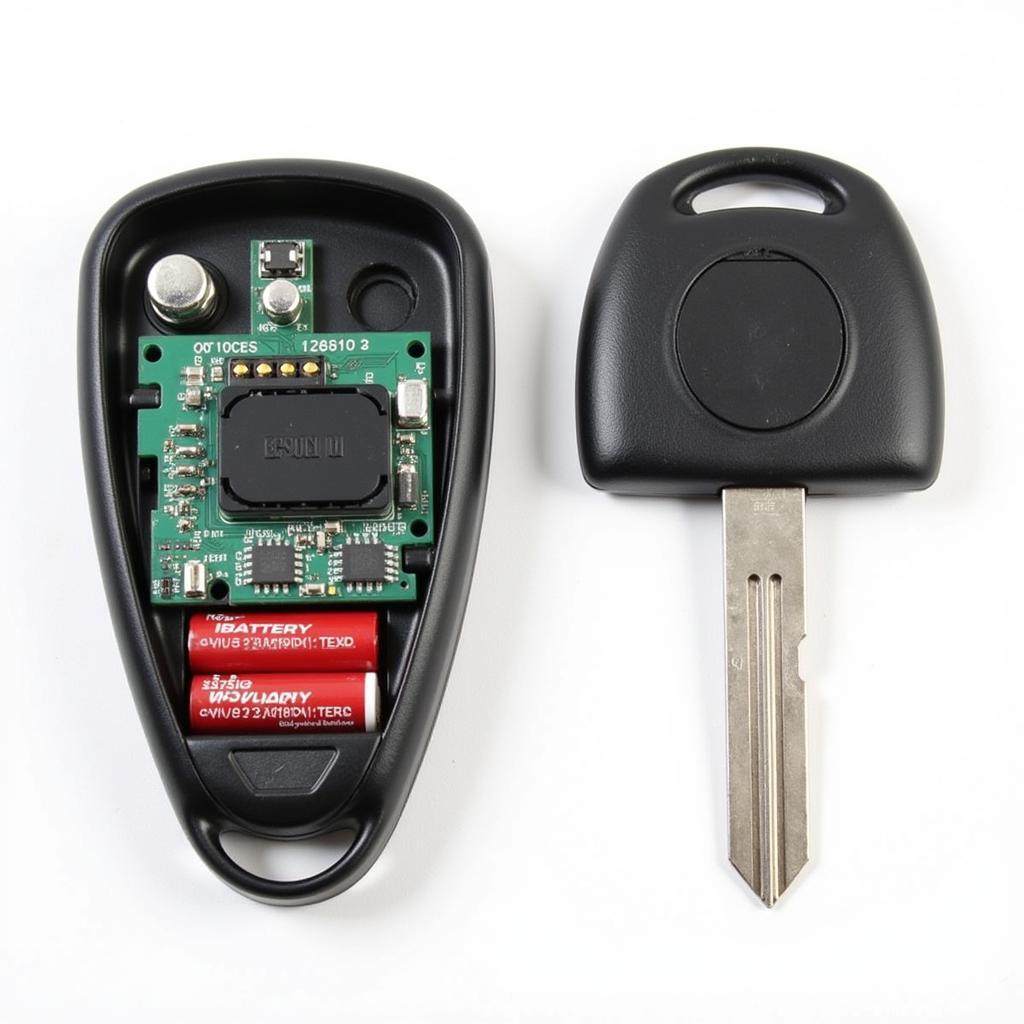 2011 Chevy Equinox key fob disassembled showing internal components