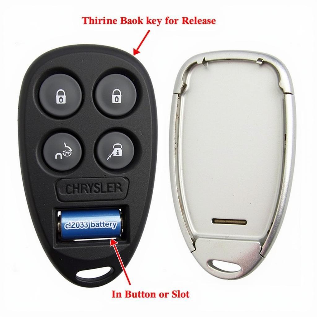 Chrysler Key Fob Battery Compartment Open