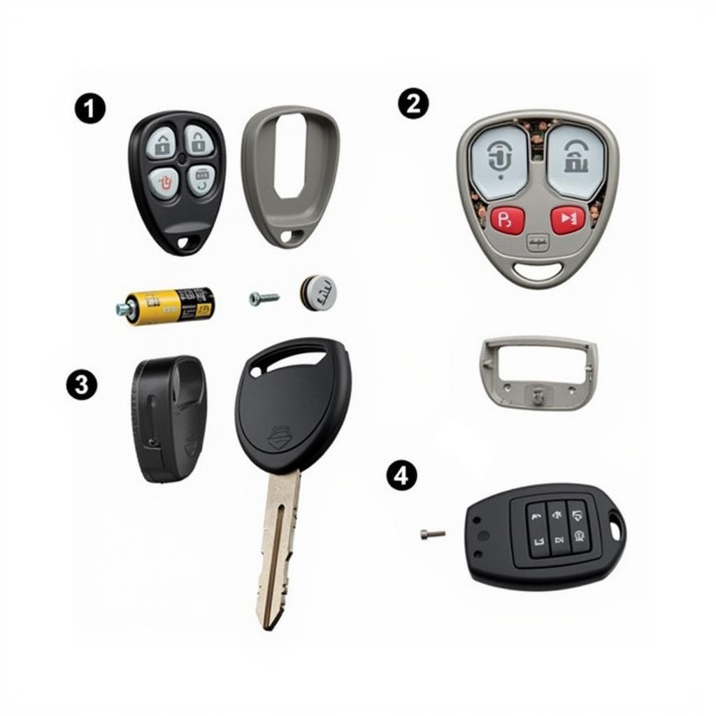 Chrysler Town and Country Key Fob Components Exploded View