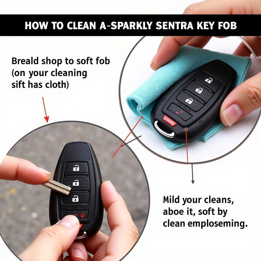 Cleaning a Sparkly Nissan Sentra Key Fob