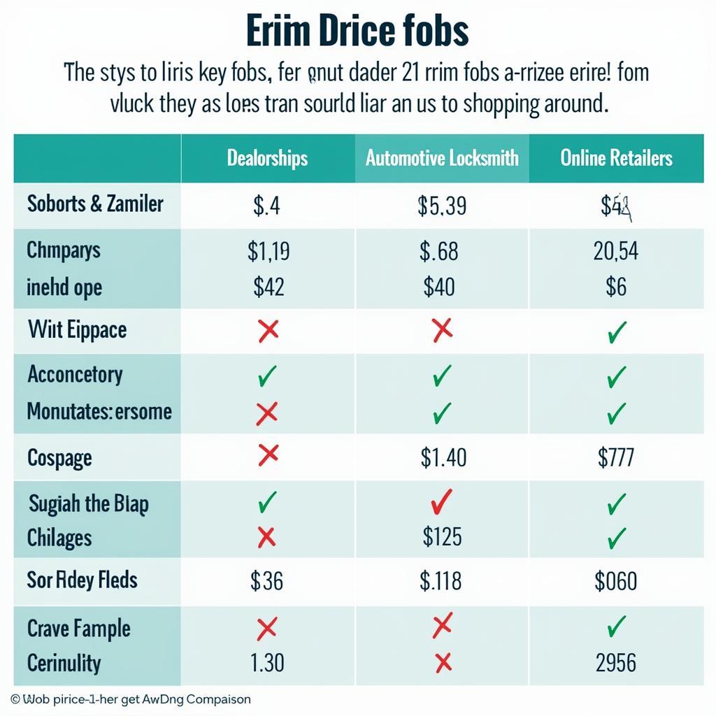 Comparing Key Fob Prices from Different Sources