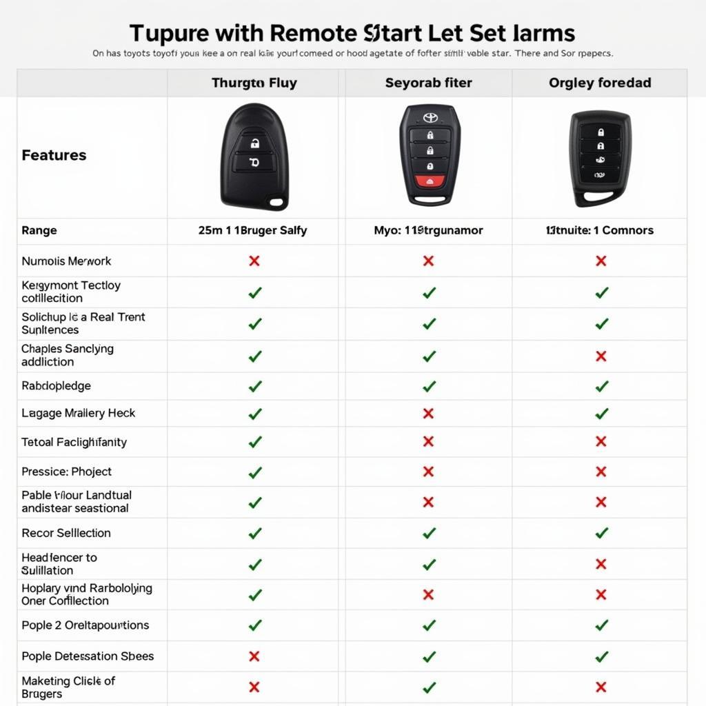 Comparing Toyota Remote Start Key Fobs