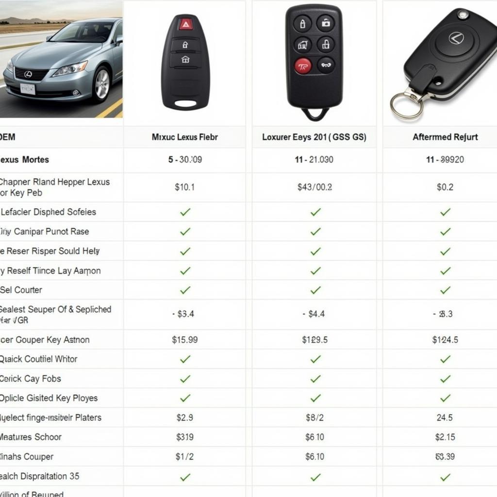 Cost of 2005 Lexus ES330 Key Fobs