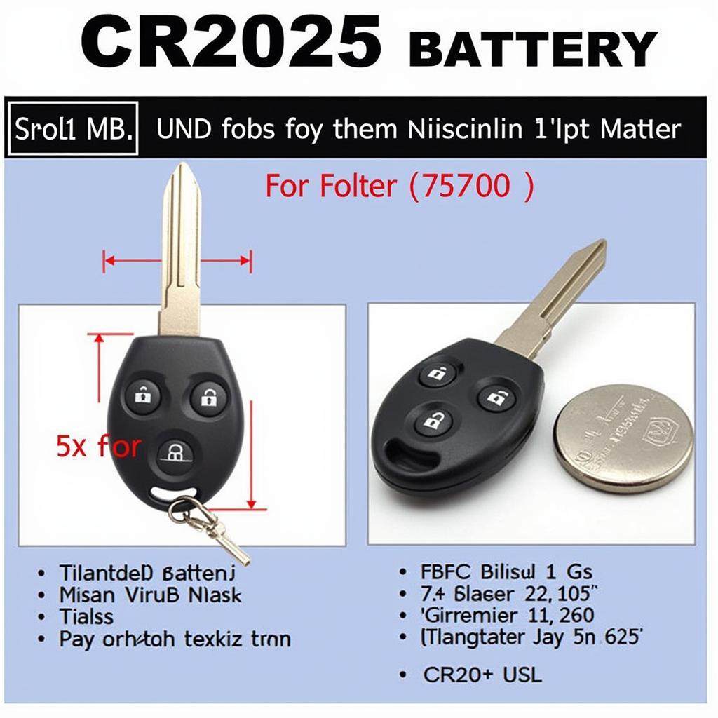 CR2025 Battery for Key Fob