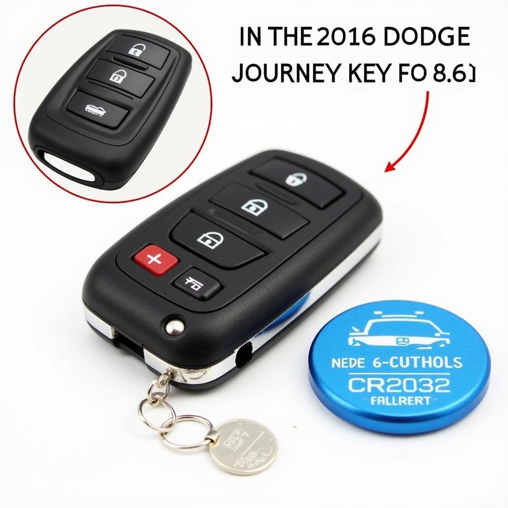 CR2032 Battery for 2016 Dodge Journey Key Fob - Close Up