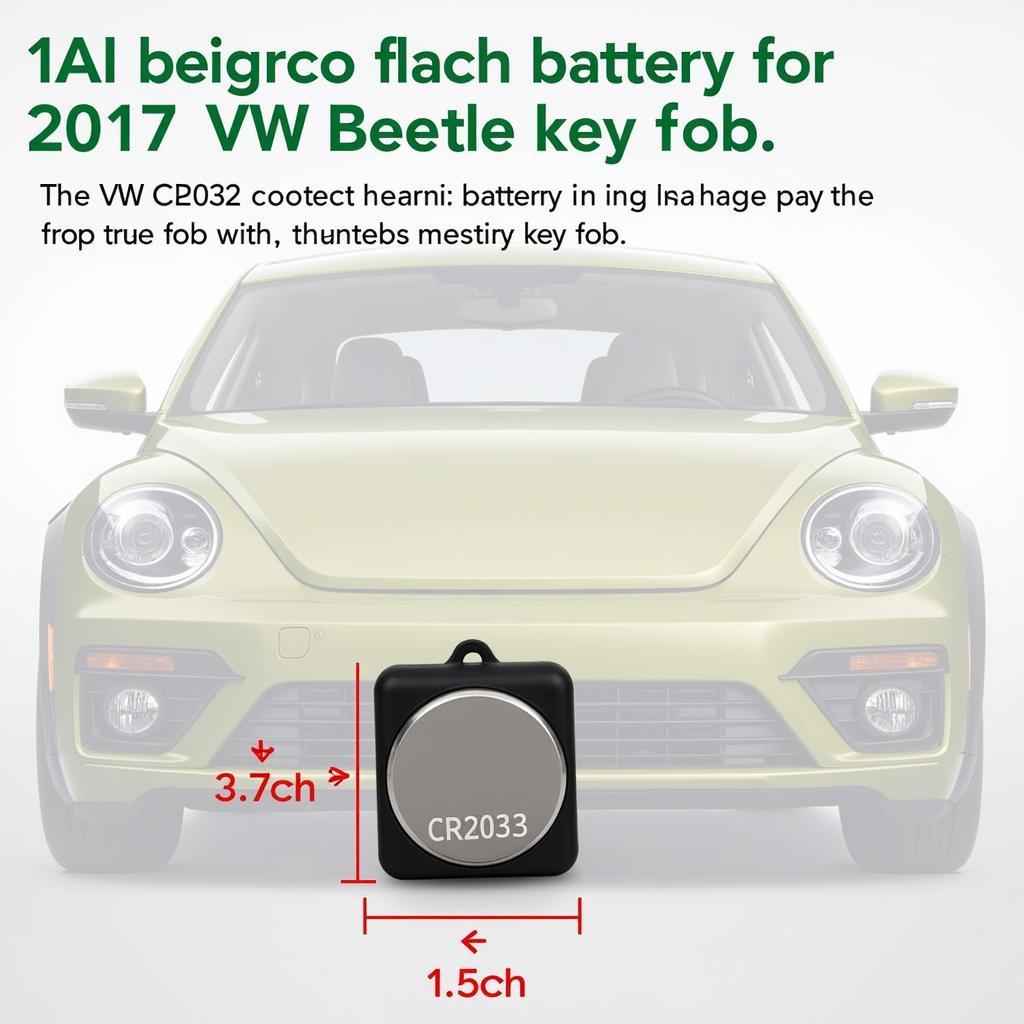 CR2032 Battery for 2017 VW Beetle Key Fob: Close-up view of the correct battery type.