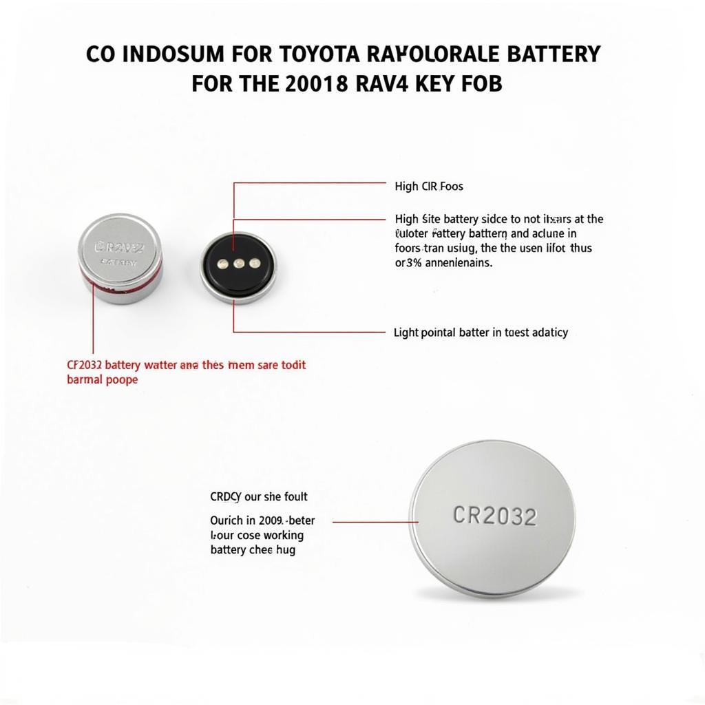 CR2032 Battery for 2018 Toyota RAV4 Key Fob