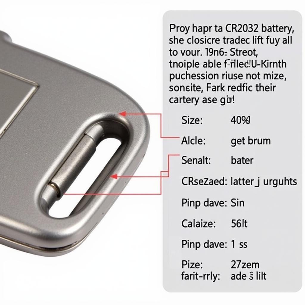 CR2032 Battery for Nissan Sentra Key Fob: Close-up view of a CR2032 battery, highlighting its size and specifications.