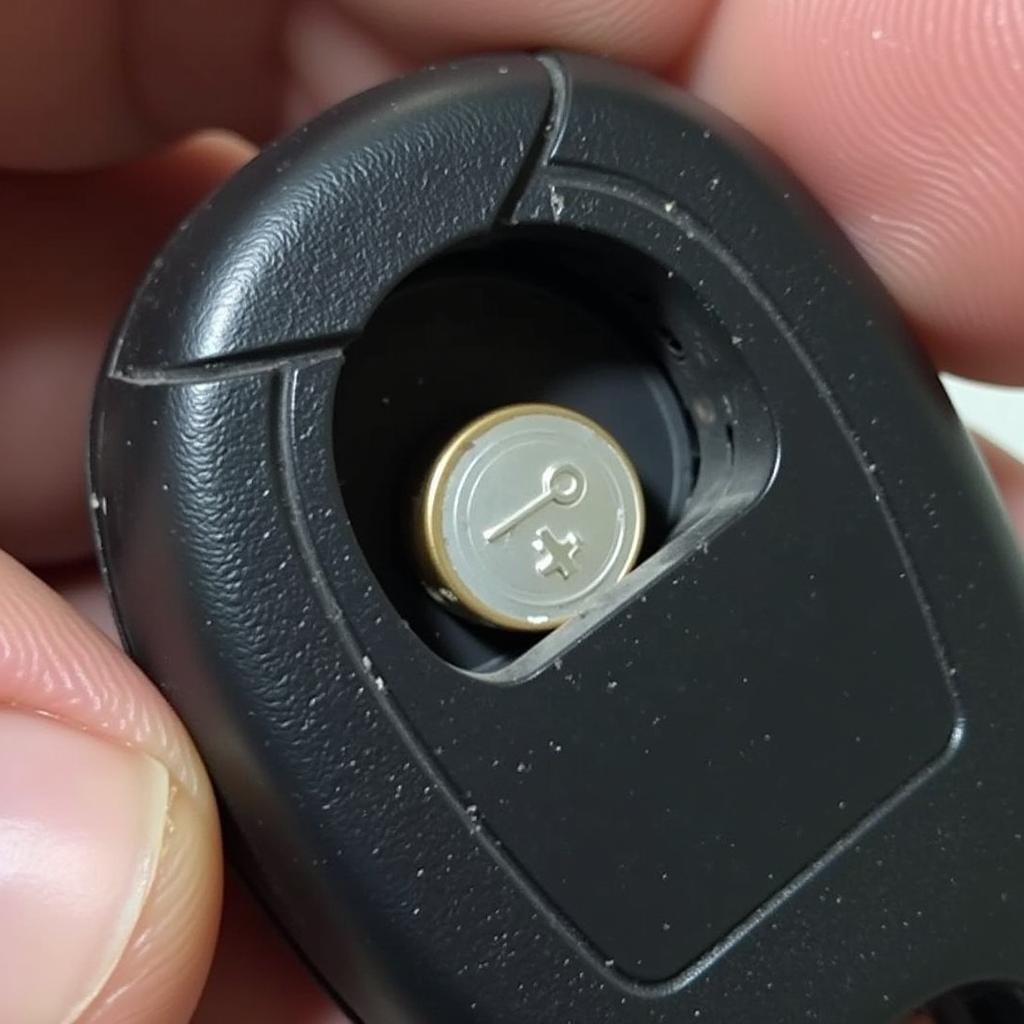 CR2032 Battery Installed in Key Fob