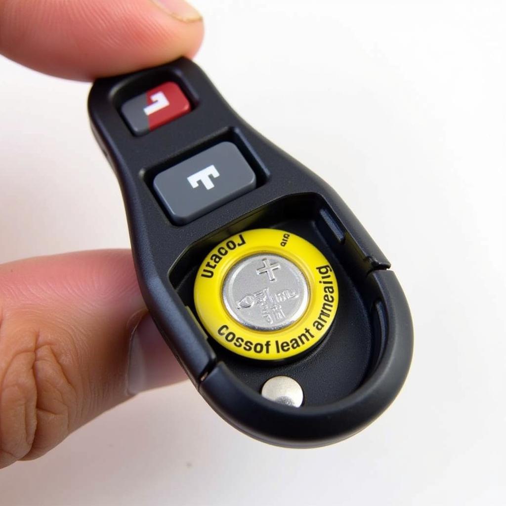 CR2032 Battery Installed in Key Fob