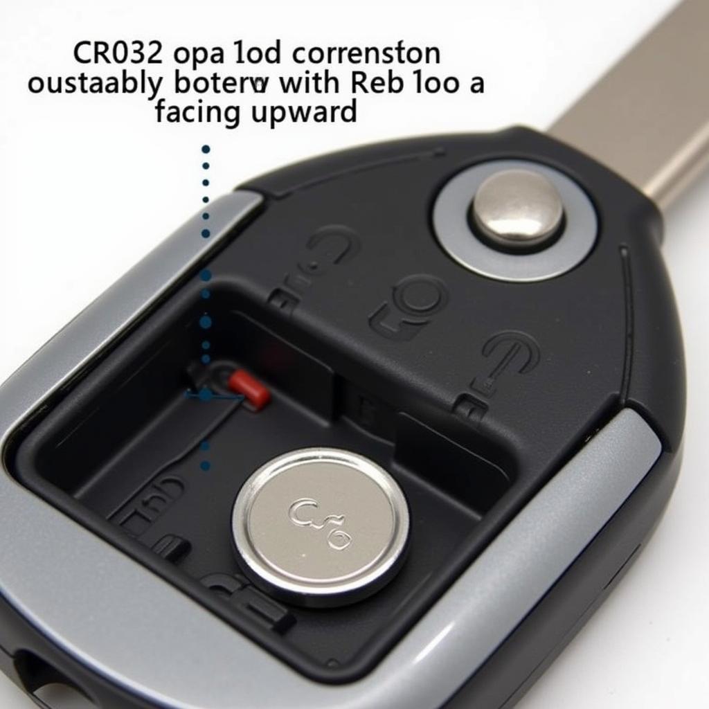 CR2032 Battery Correctly Placed in Key Fob Compartment