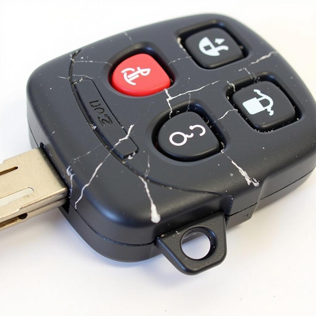 A Damaged 2012 Toyota FJ Cruiser Key Fob