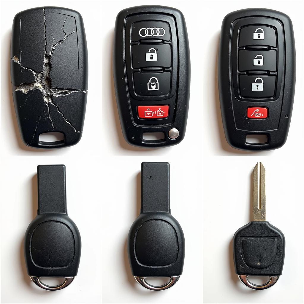 Damaged 2003 Audi A4 Key Fob Examples