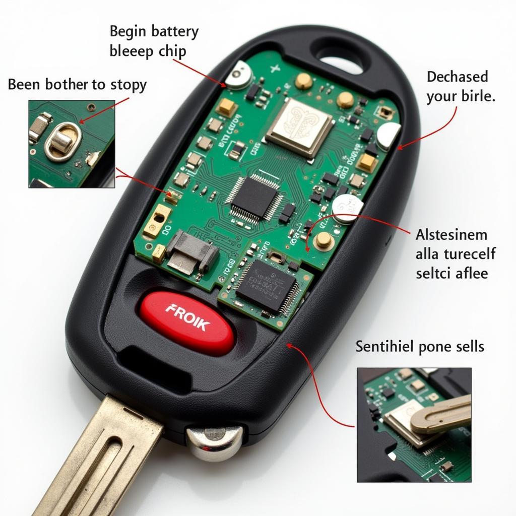 Damaged Key Fob Showing Internal Components