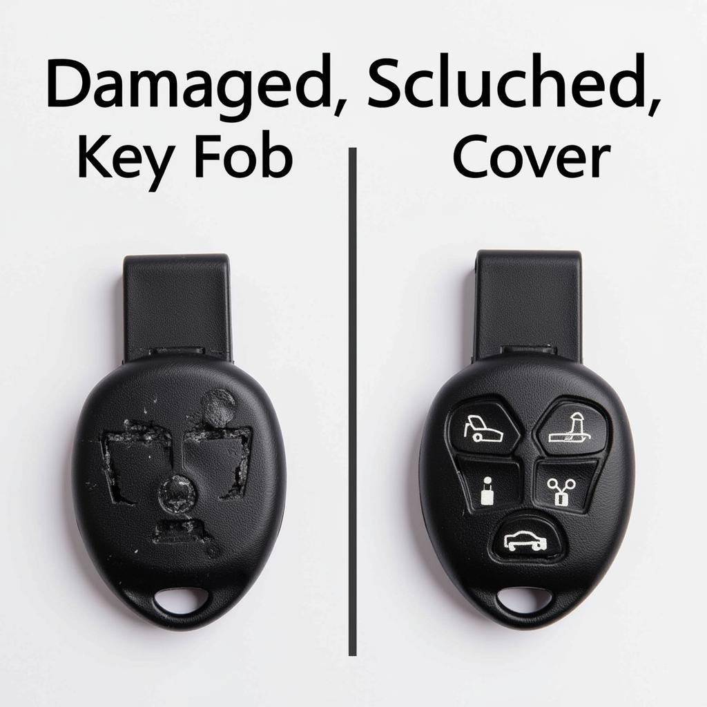 Comparison of a damaged key fob and a protected key fob