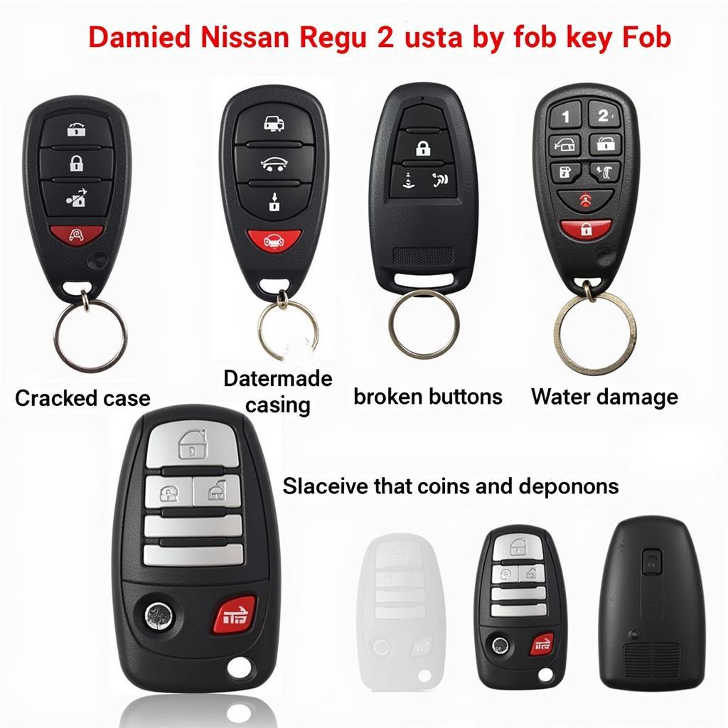 Examples of a Damaged Nissan Rogue Key Fob