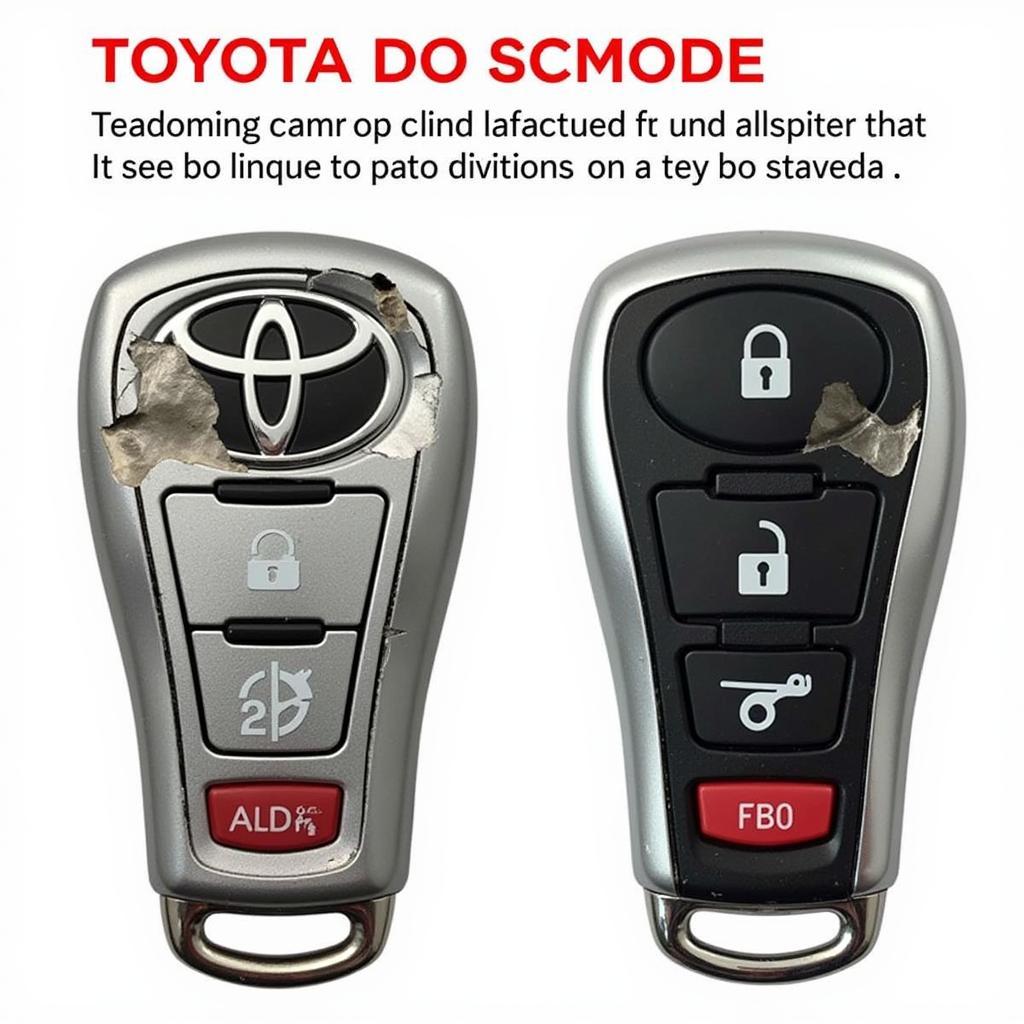 Damaged Toyota Corolla Key Fob