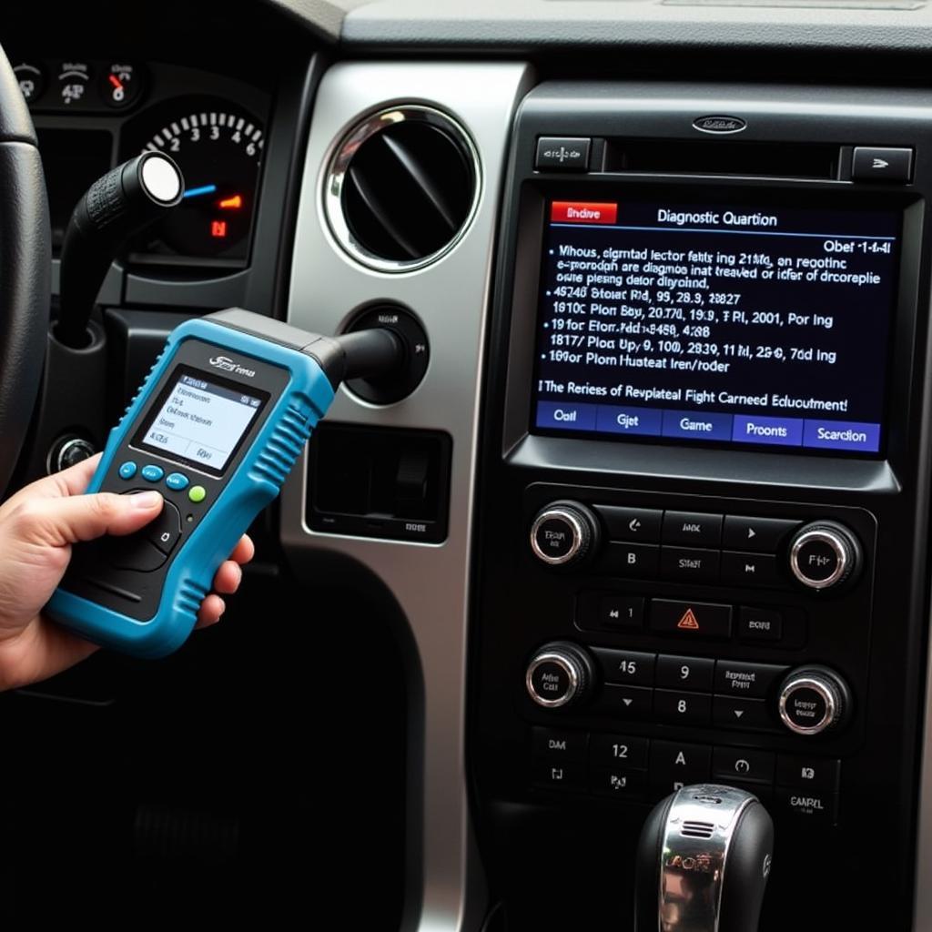 Using a diagnostic tool to troubleshoot 2013 Ford F150 key fob and remote start problems.