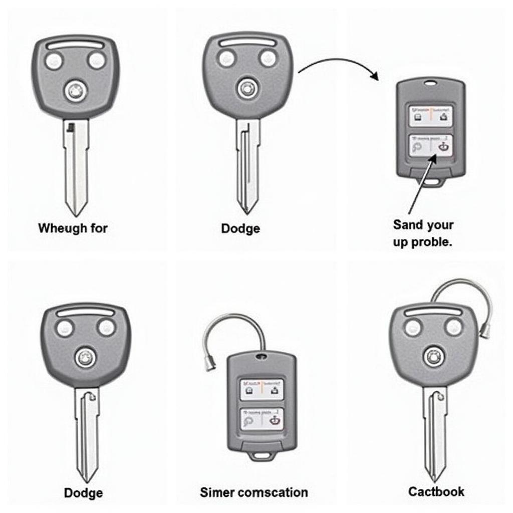 Various Dodge Key Fobs and Battery Compartments