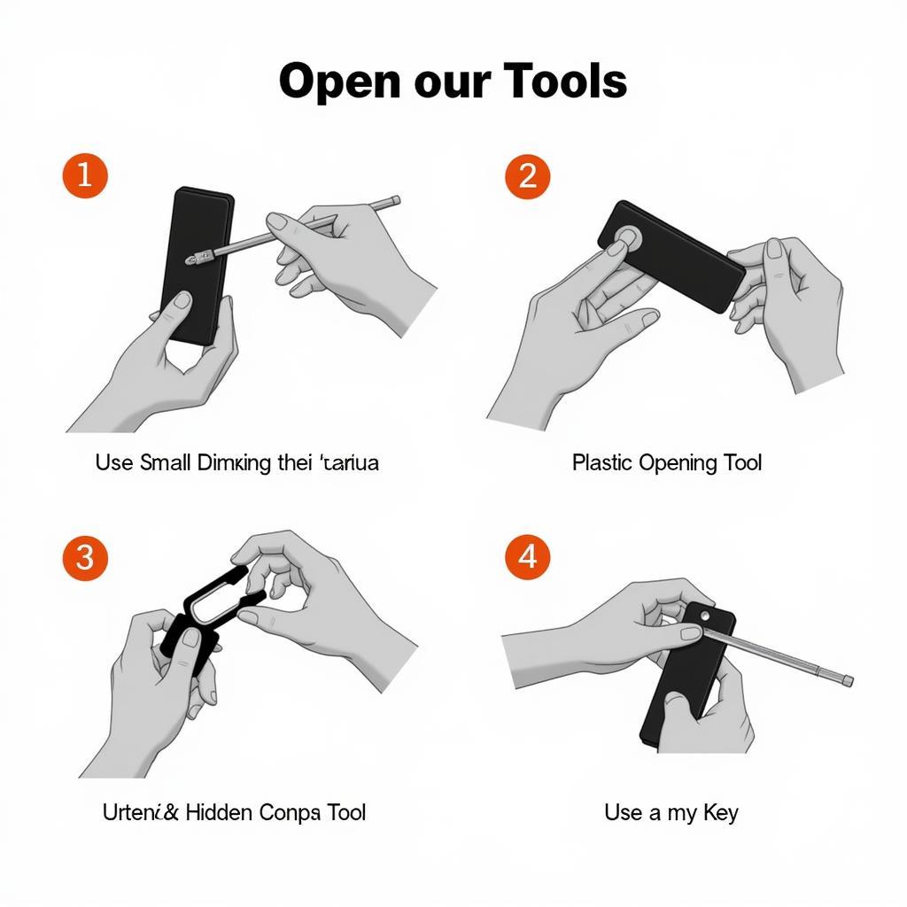 Various methods for opening key fob casings