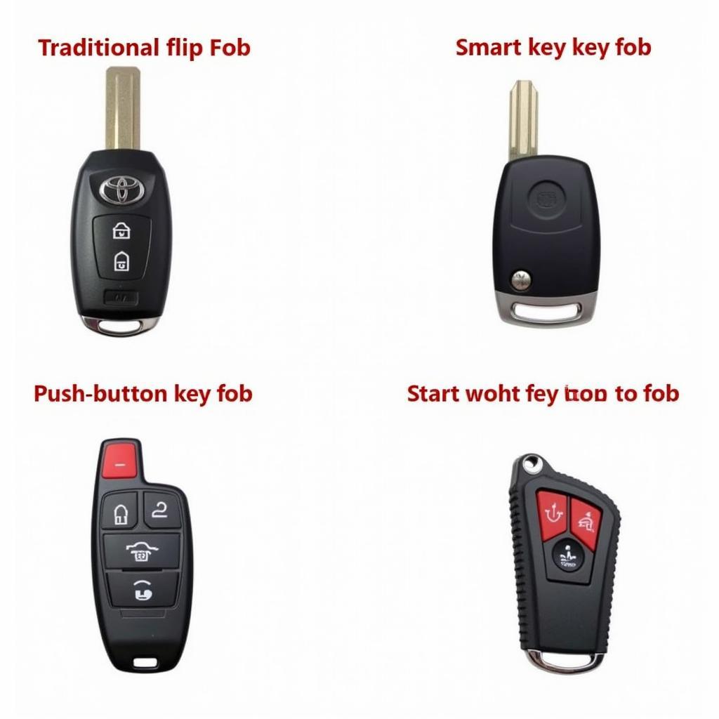 Various Toyota Key Fob Styles