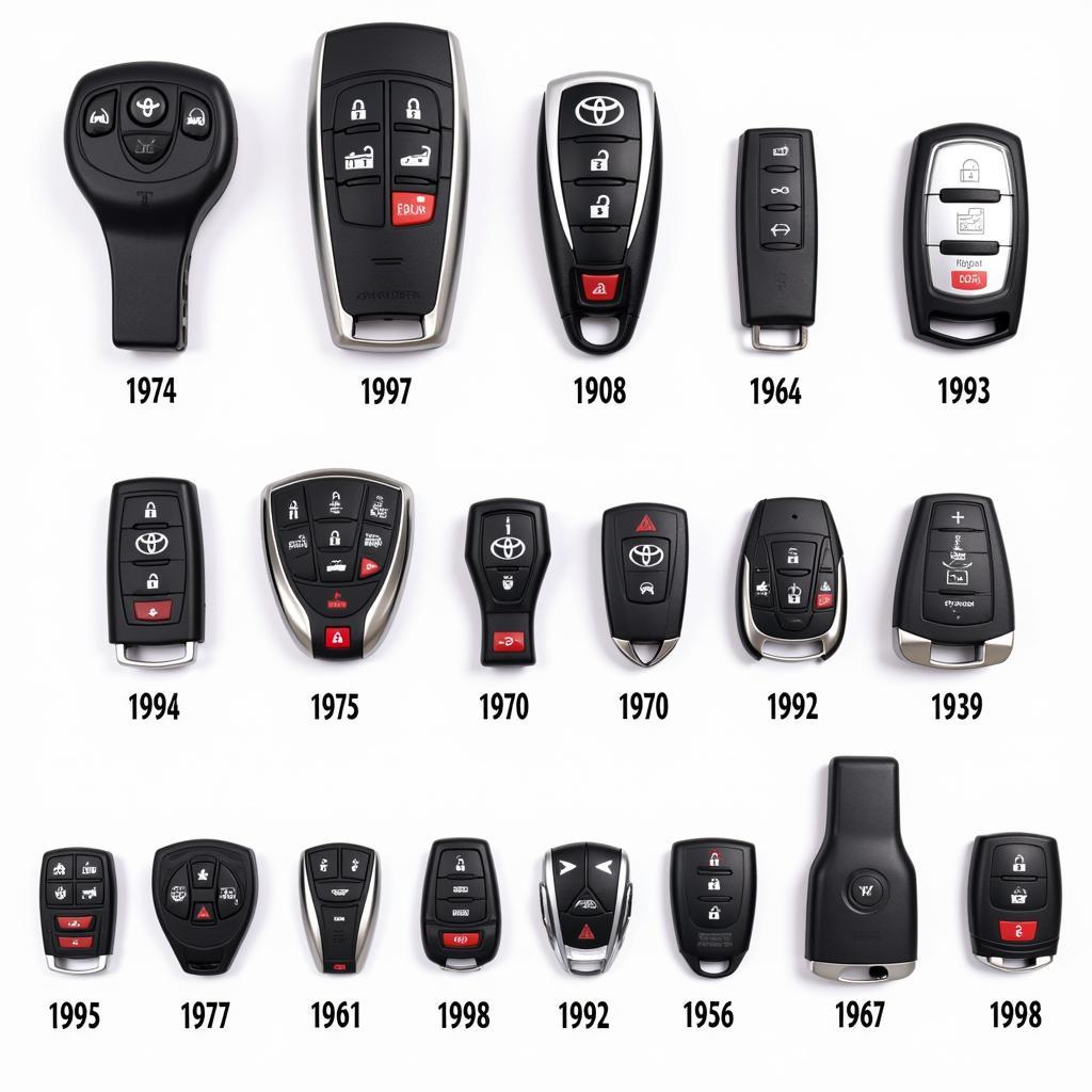 Various Toyota Key Fob Models