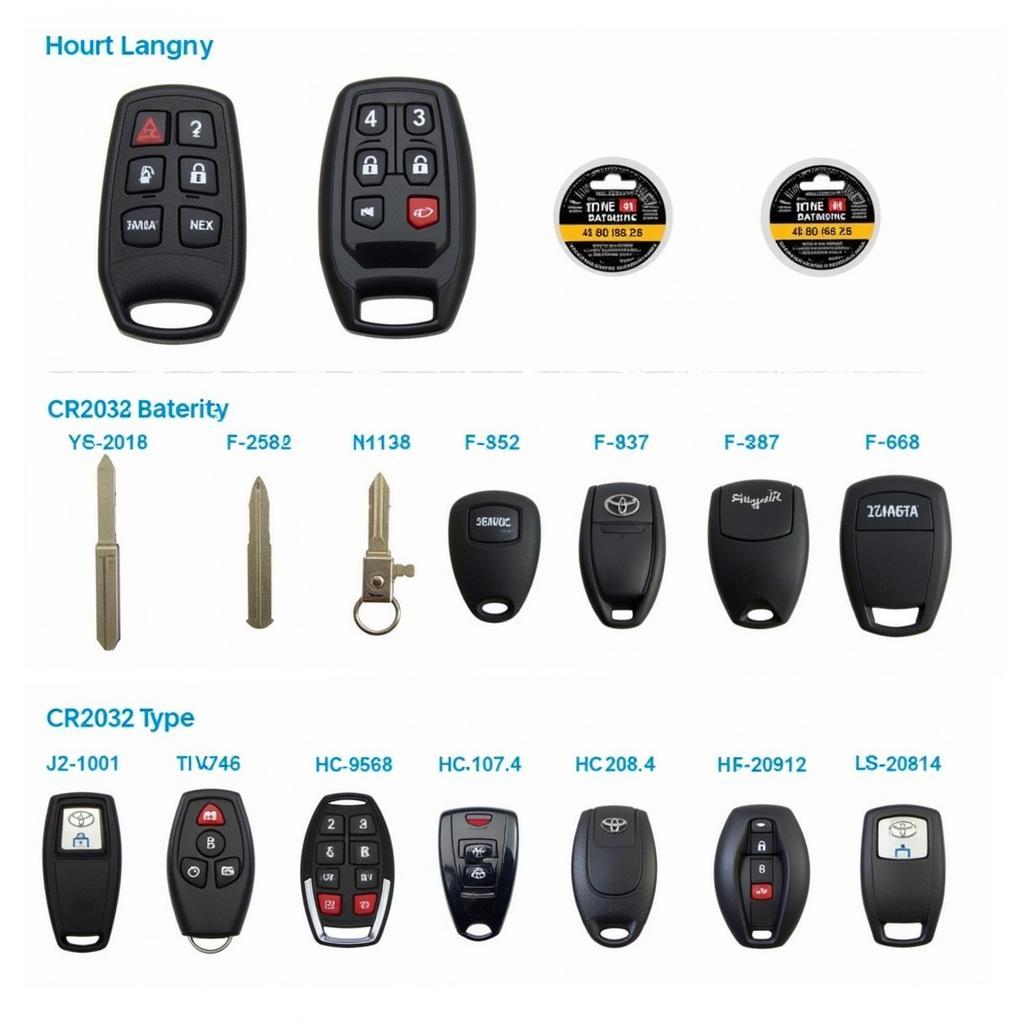 Different Toyota Key Fobs and Batteries