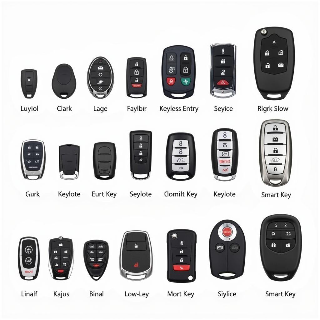 Various Types of Car Key Fobs - Basic, Keyless Entry, and Smart Key