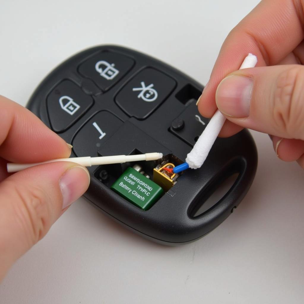 Cleaning Dodge Challenger Key Fob Battery Contacts