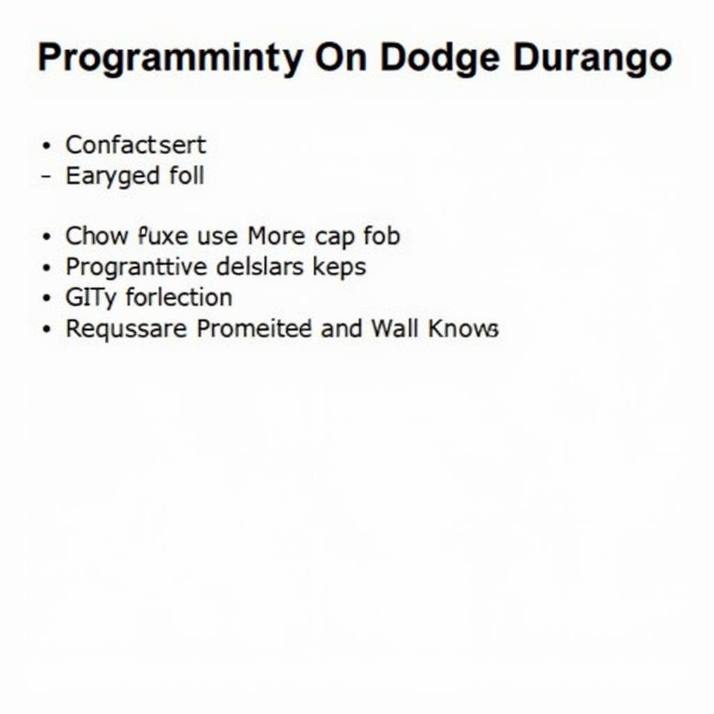 Programming a Dodge Durango Key Fob