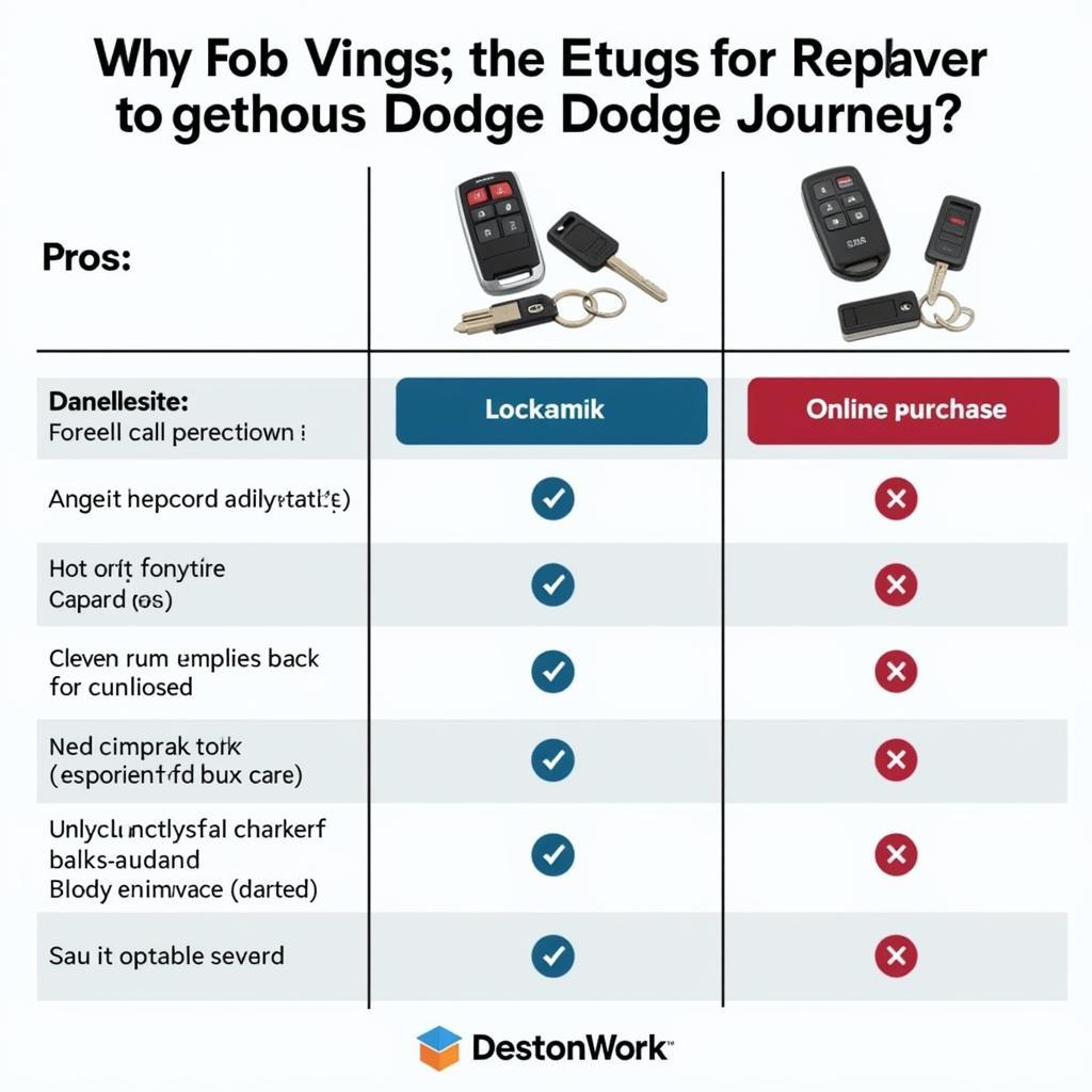 Dodge Journey Key Fob Replacement Options: Dealership, Locksmith, Online