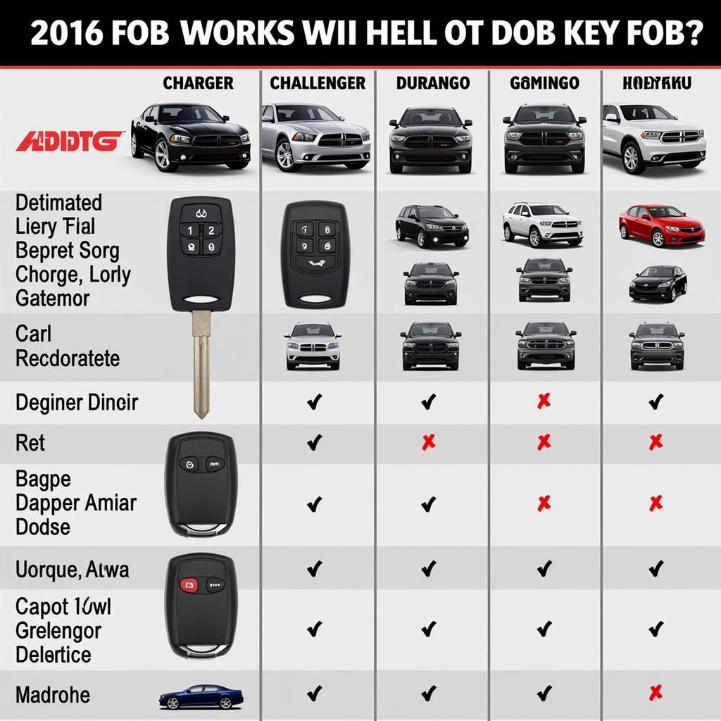 2016 Dodge Key Fob Compatibility Chart