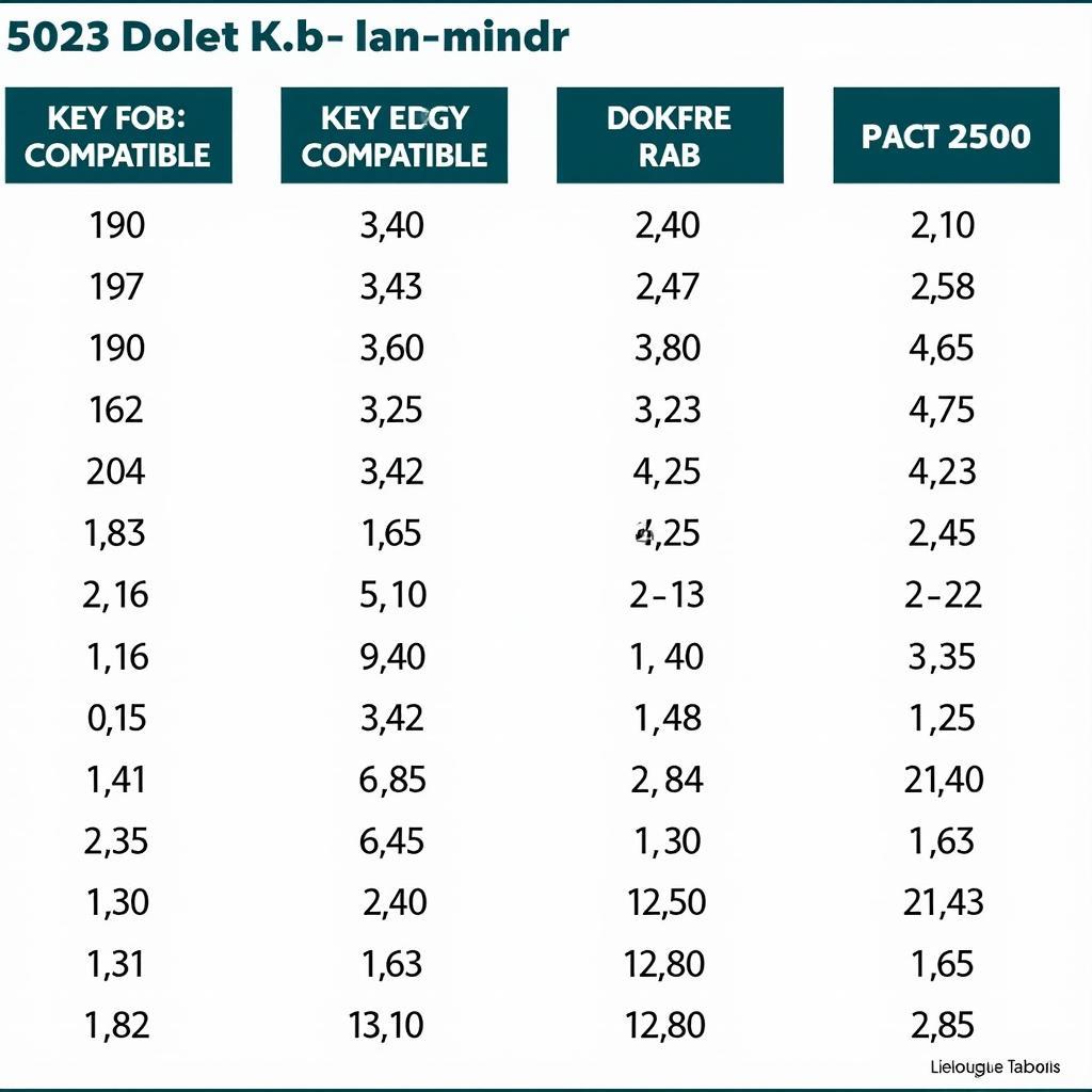 Dodge Ram Key Fob Compatibility Chart for Different Models