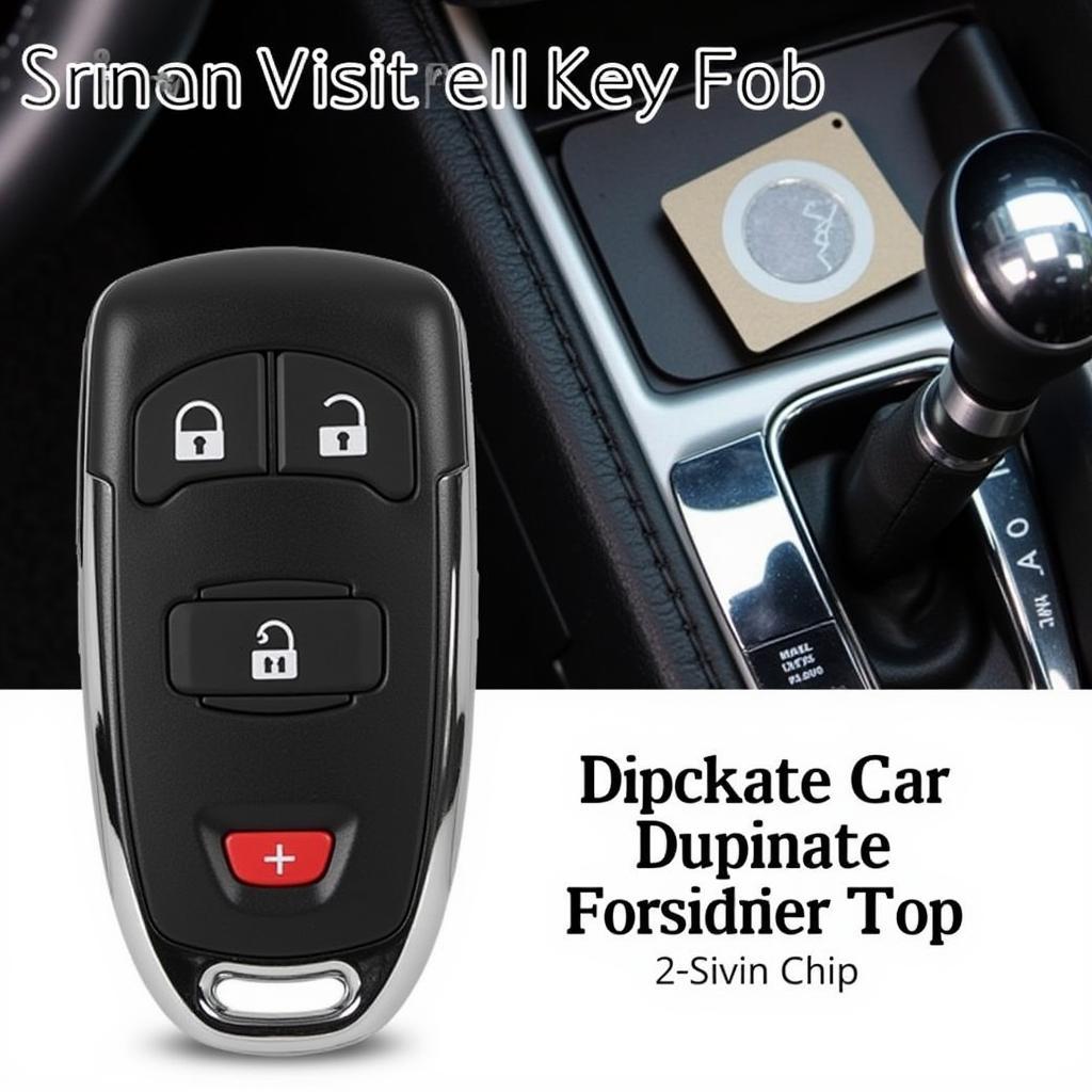 Duplicate Car Key Fob with Transponder Chip