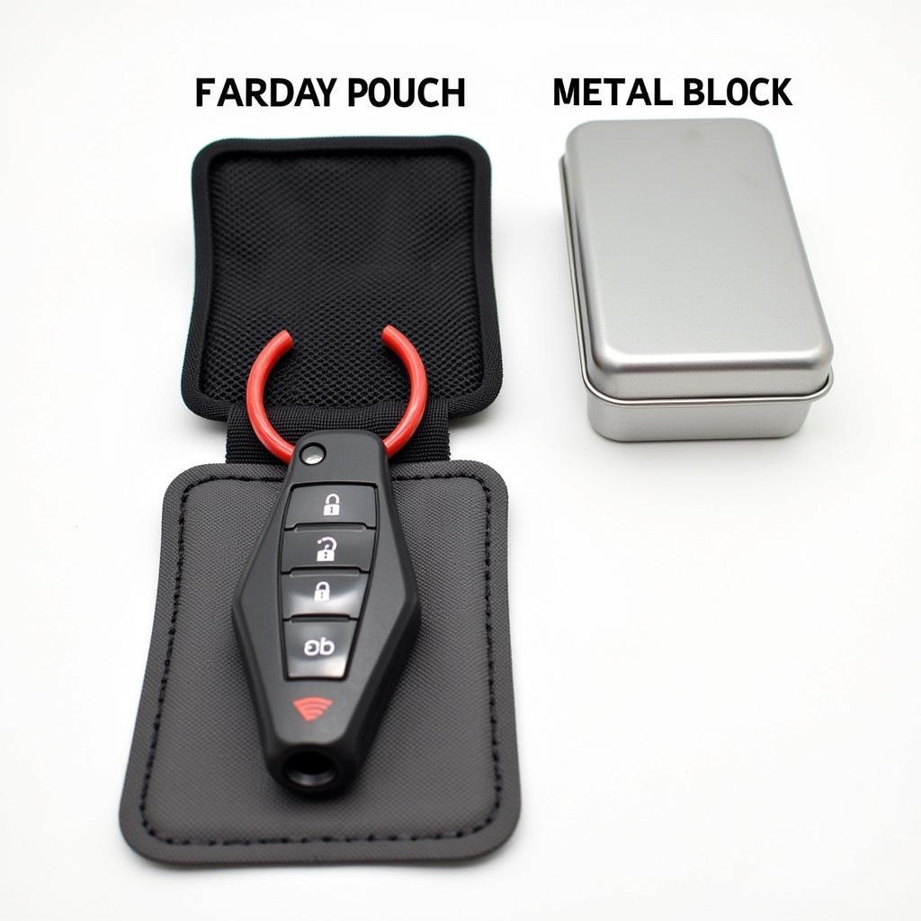 Faraday Pouch and Metal Box Protecting Key Fob